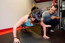brea fitness center trainer motivating client